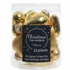 Weihnachtskugel-Box Herzen HELL GOLD